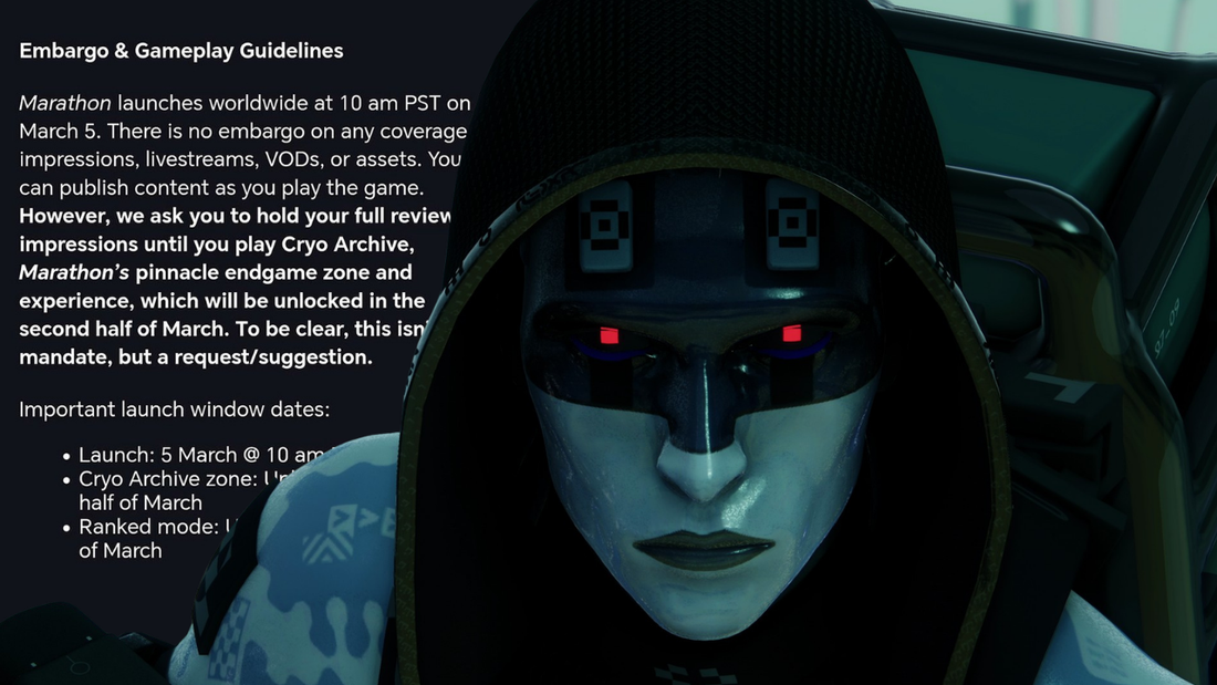 Marathon Fails To Beat It's Launch Day Player Count As Bungie Asks Reviewers To Hold Off On Final Scores!